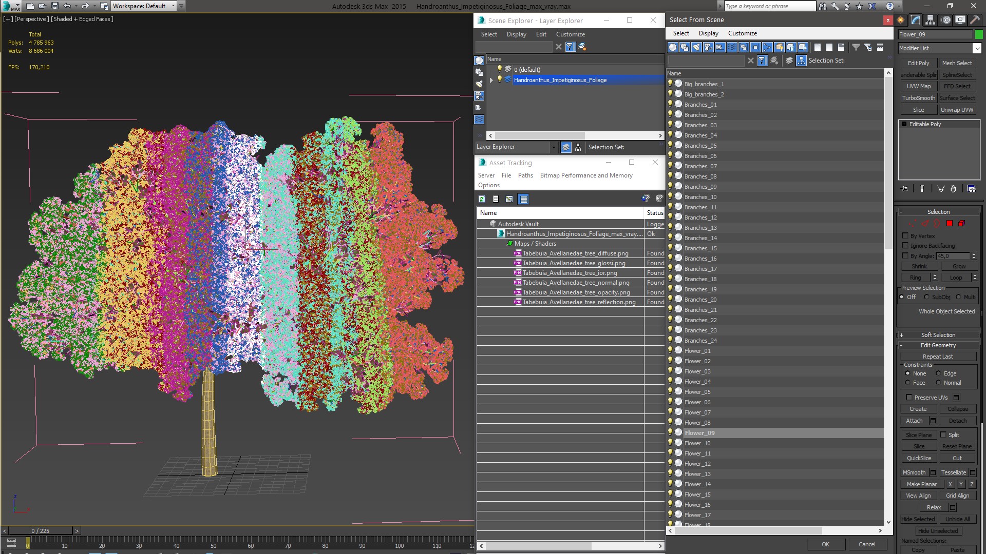 Handroanthus Impetiginosus Foliage 3D model