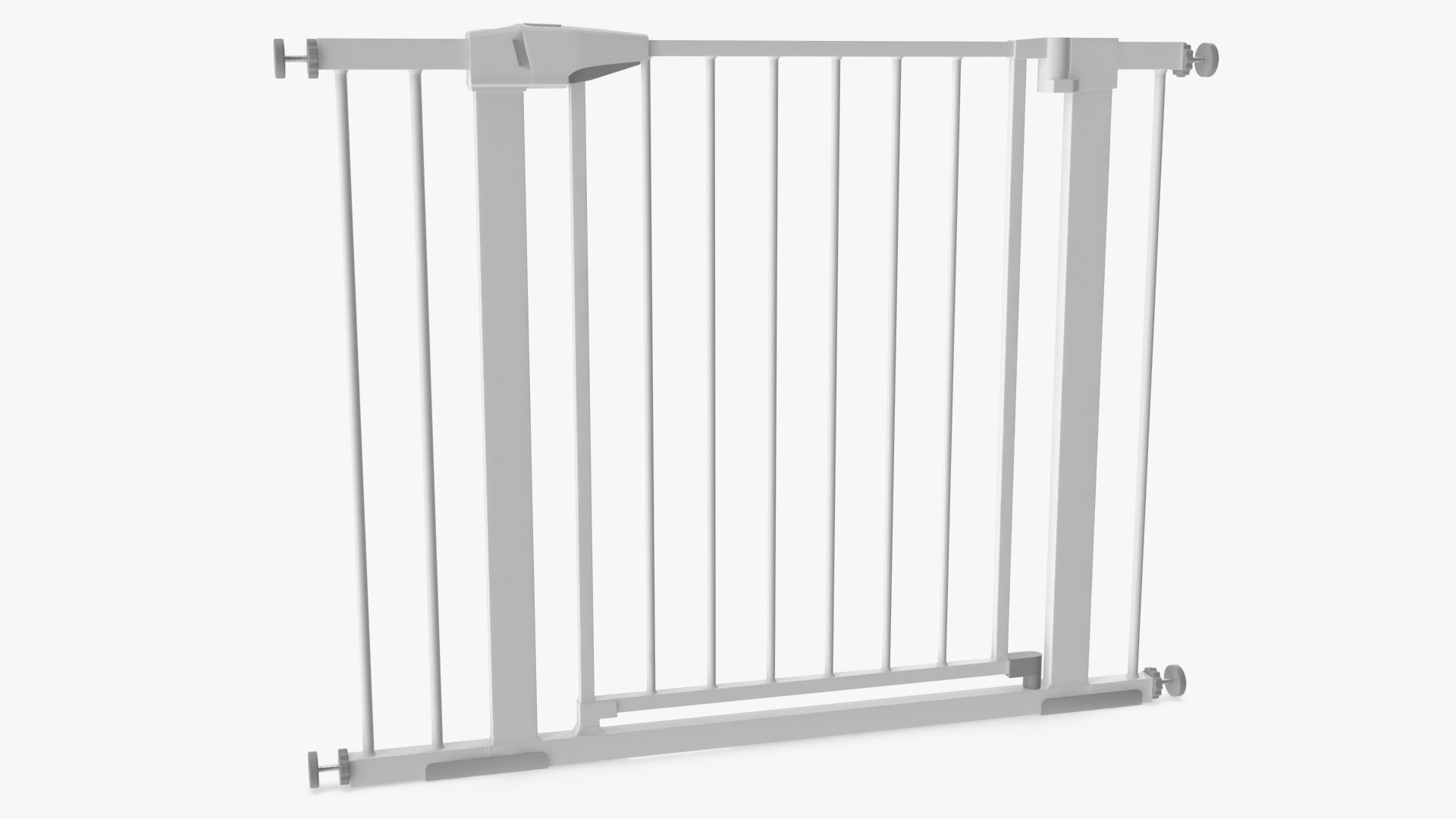 Metal Baby Gate with White Plastic Pattern 3D