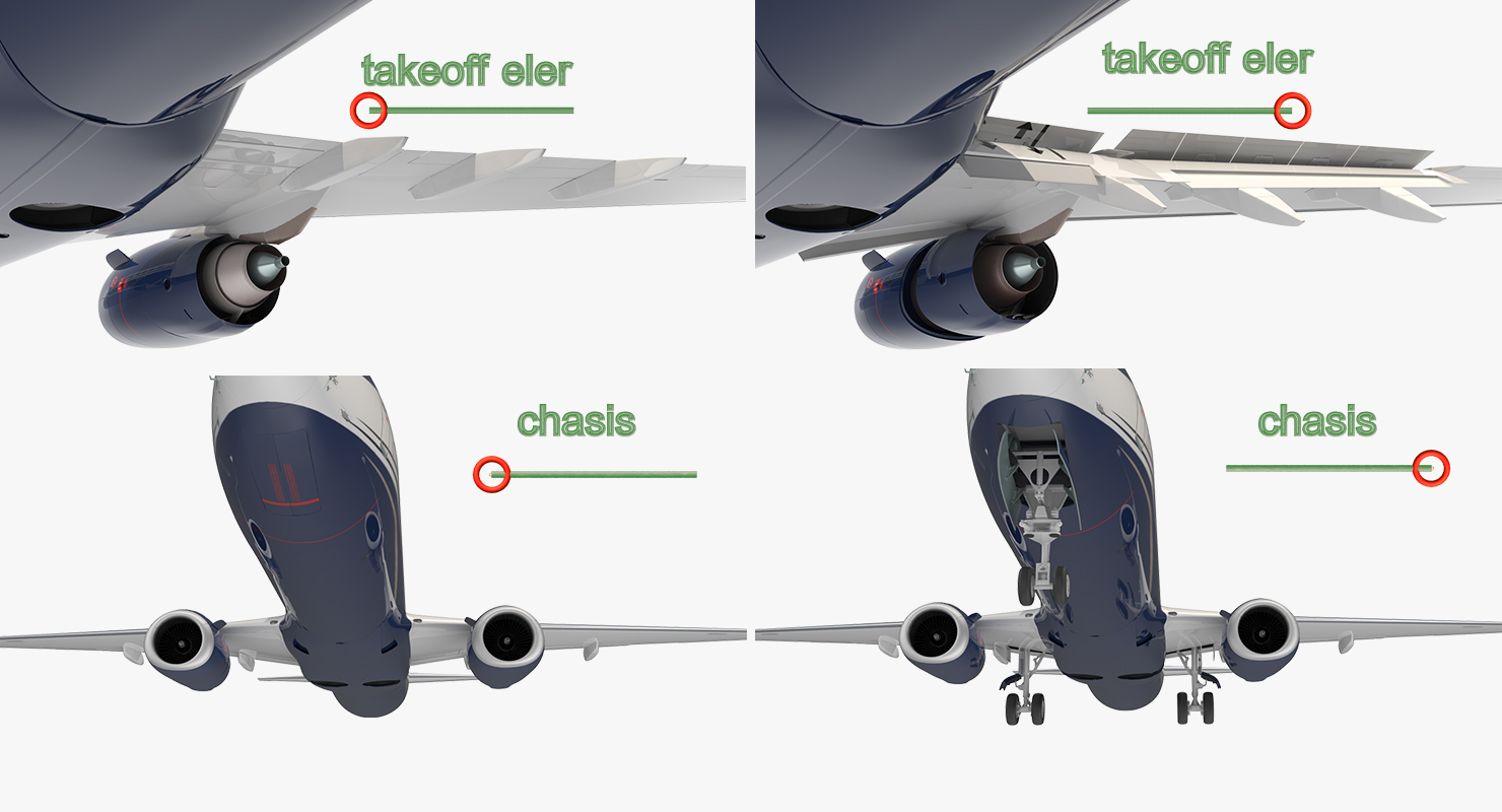 3D Boeing 737 900 with Interior Generic Rigged model