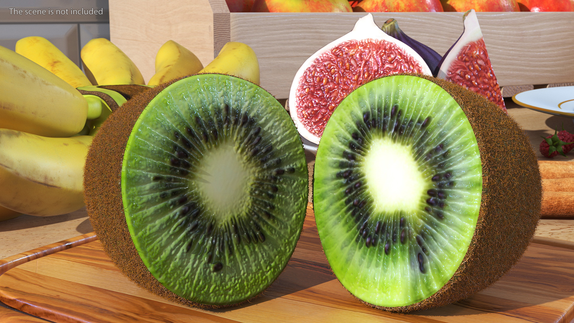 Kiwi Cut in Halves Fur 3D