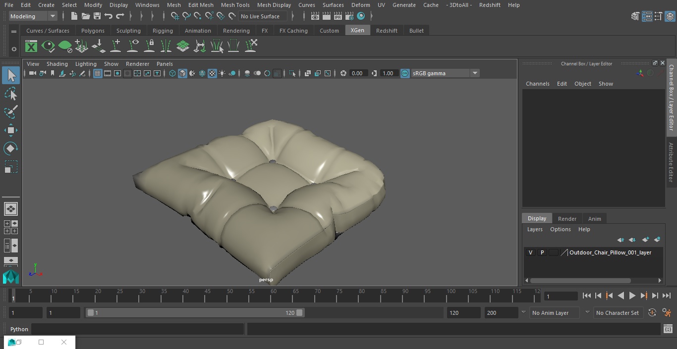 3D model Outdoor Chair Pillow