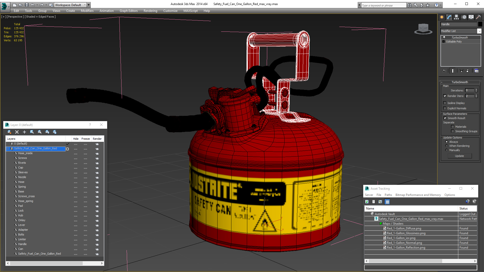 3D model Safety Fuel Can One Gallon Red