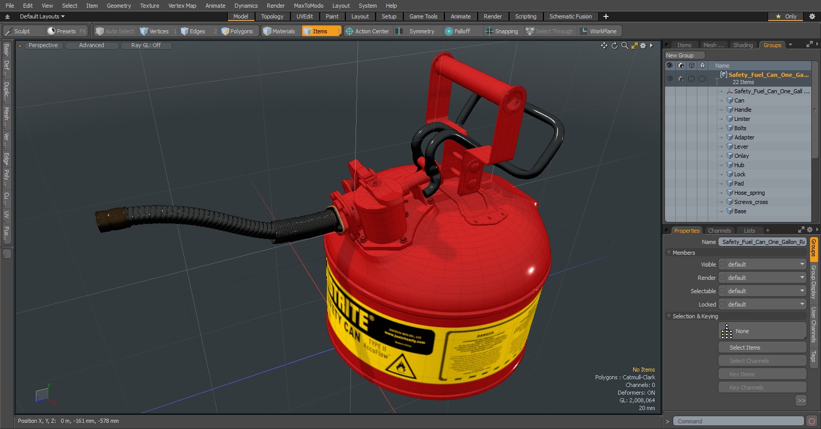 3D model Safety Fuel Can One Gallon Red