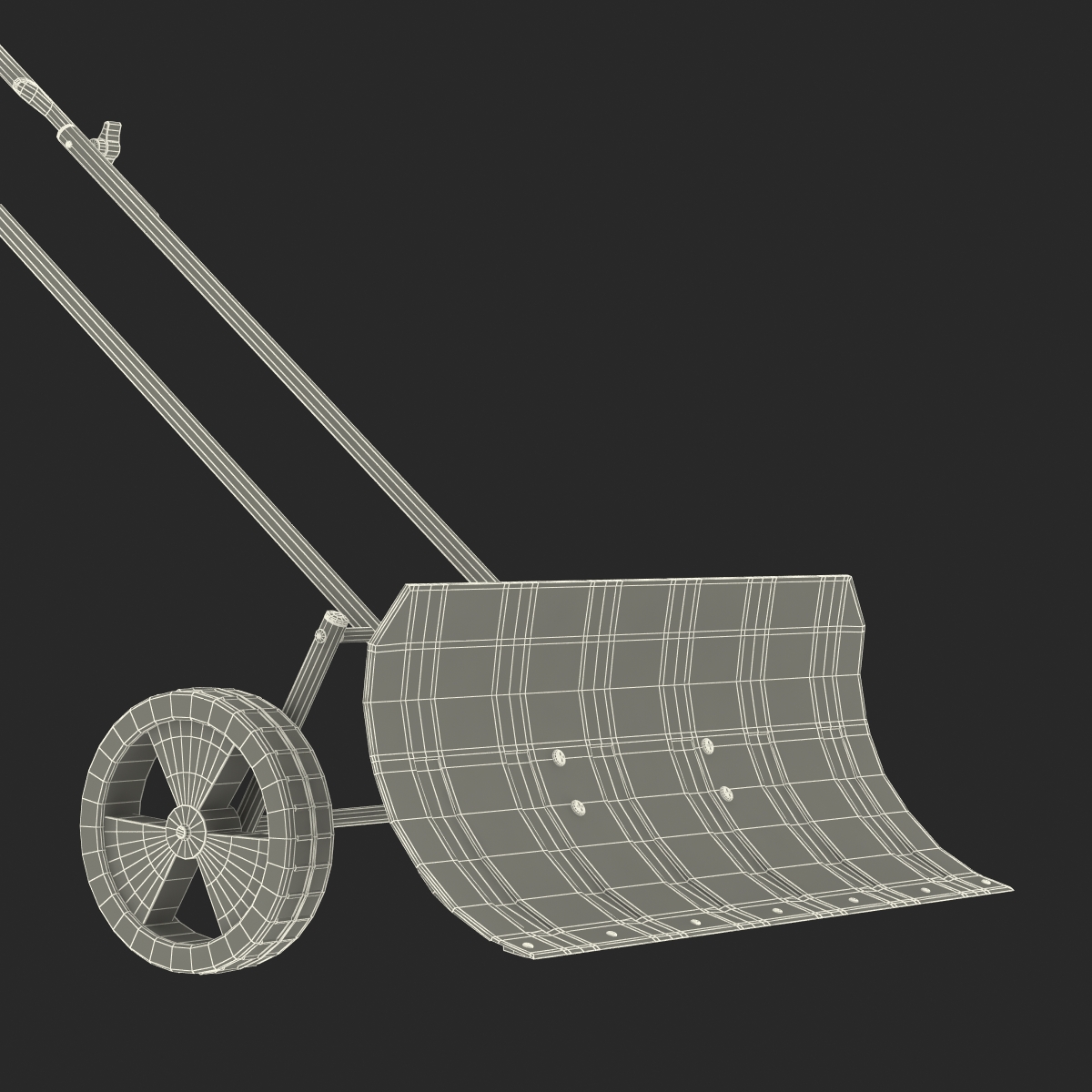 Wheeled Snow Pusher 3D model