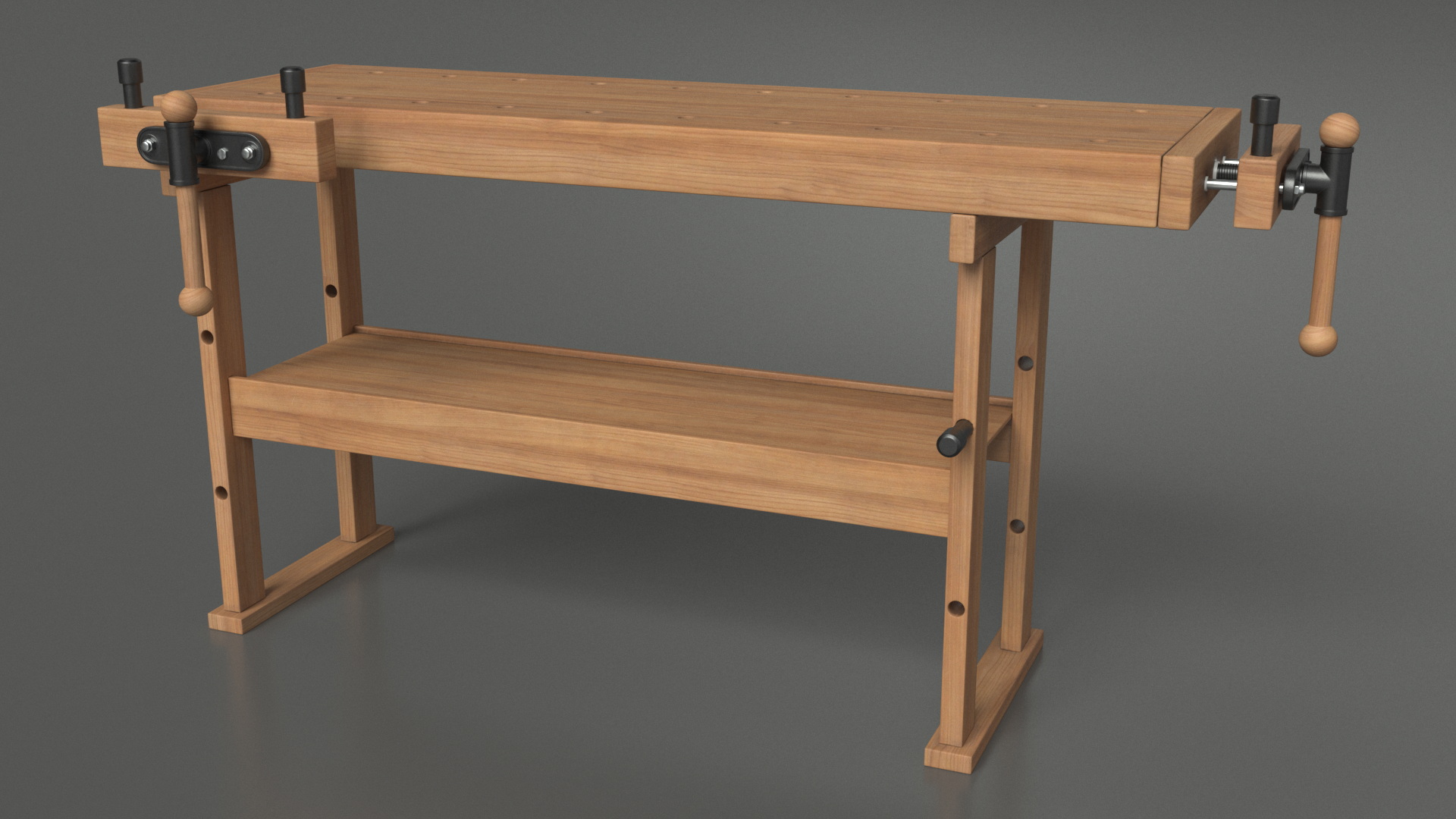 3D Oak Carpentry Workbench model