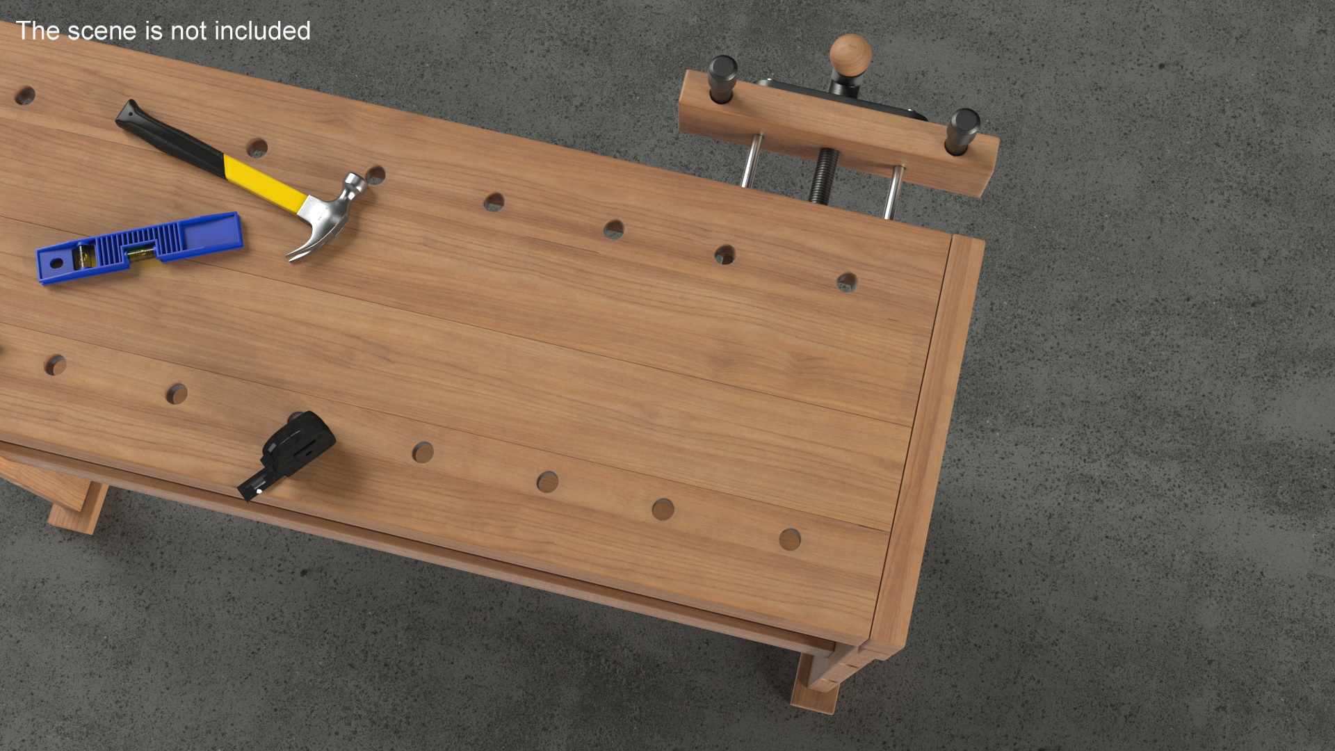 3D Oak Carpentry Workbench model