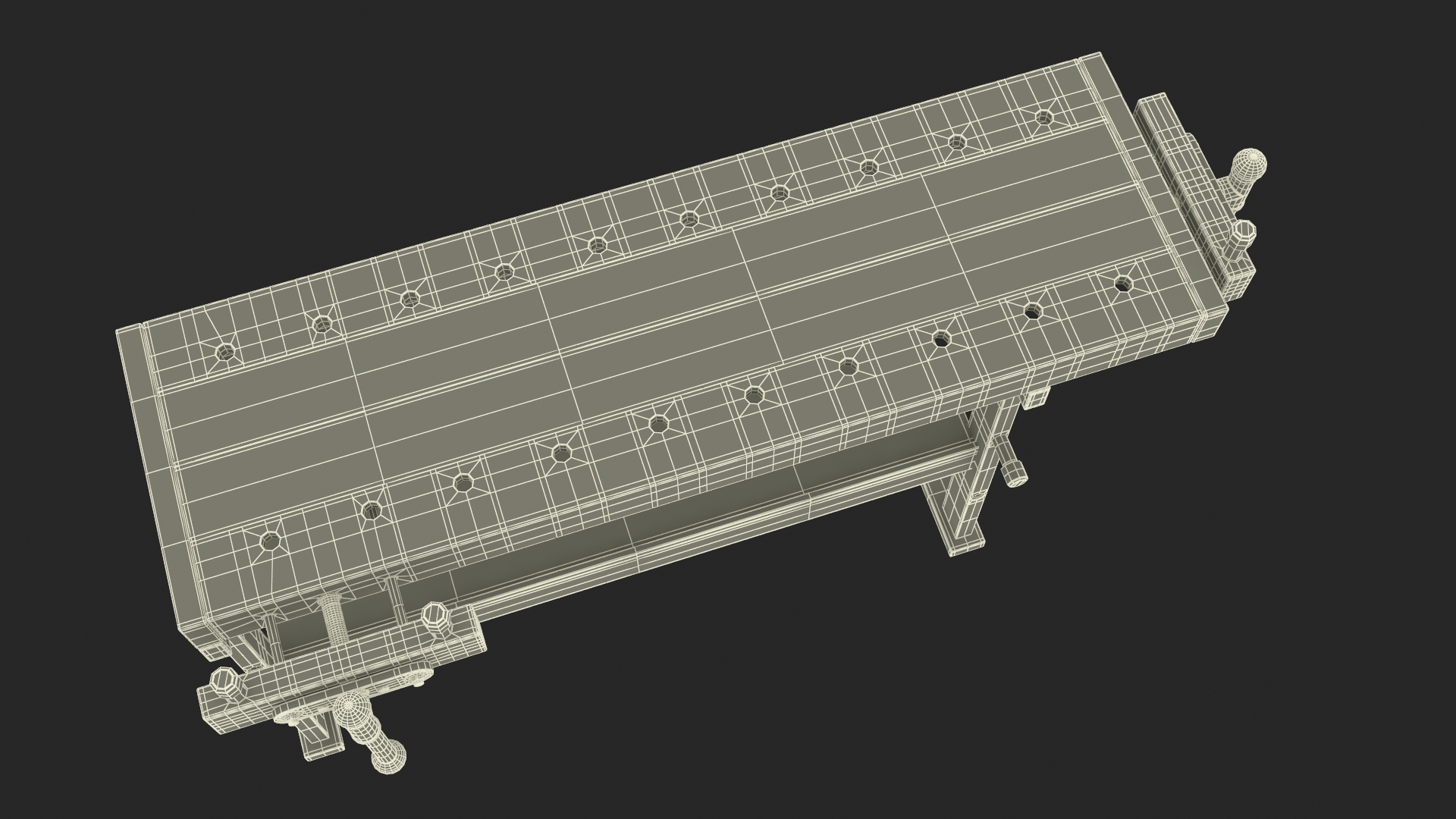 3D Oak Carpentry Workbench model