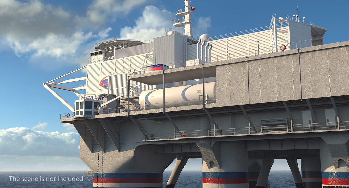 Odyssey Sea Launch Platform with Zenit 3SL Rocket 3D model