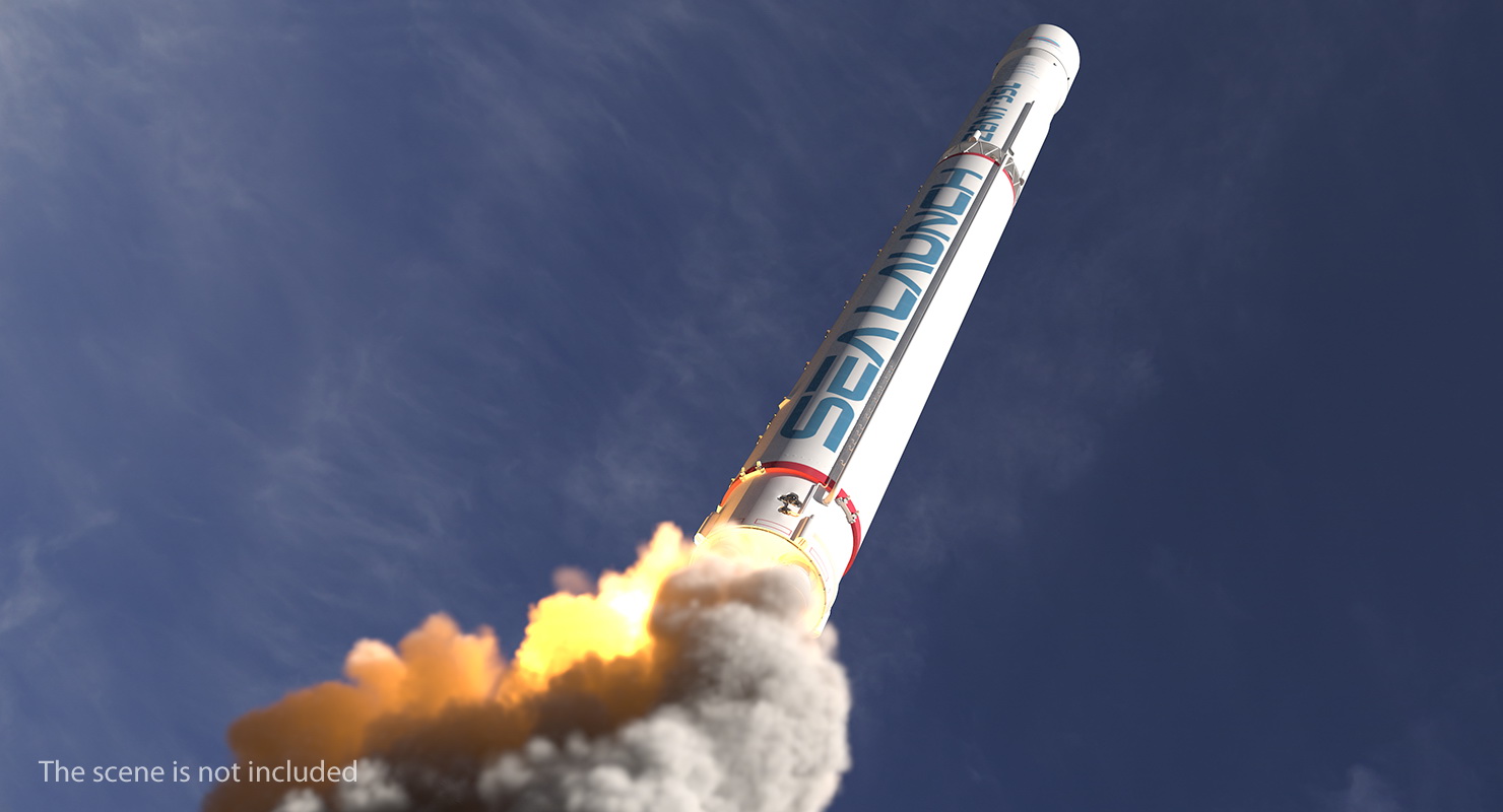 Odyssey Sea Launch Platform with Zenit 3SL Rocket 3D model