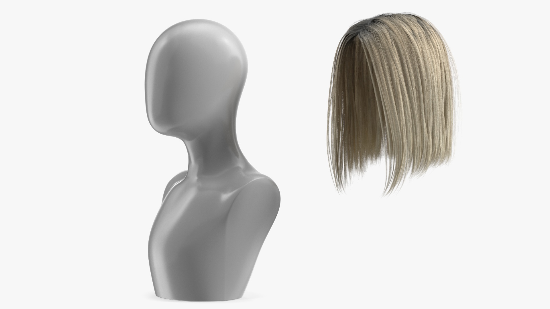 3D model Wig Medium Straight Hair Blond