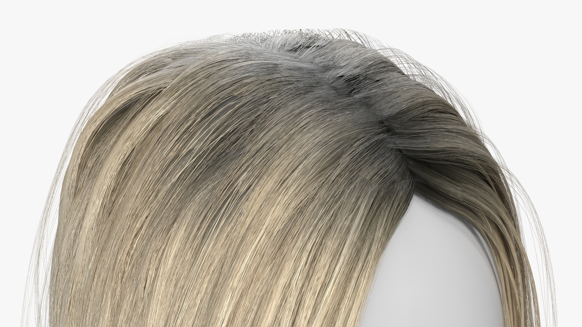 3D model Wig Medium Straight Hair Blond