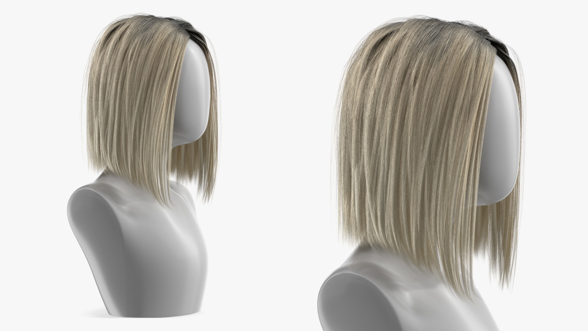 3D model Wig Medium Straight Hair Blond