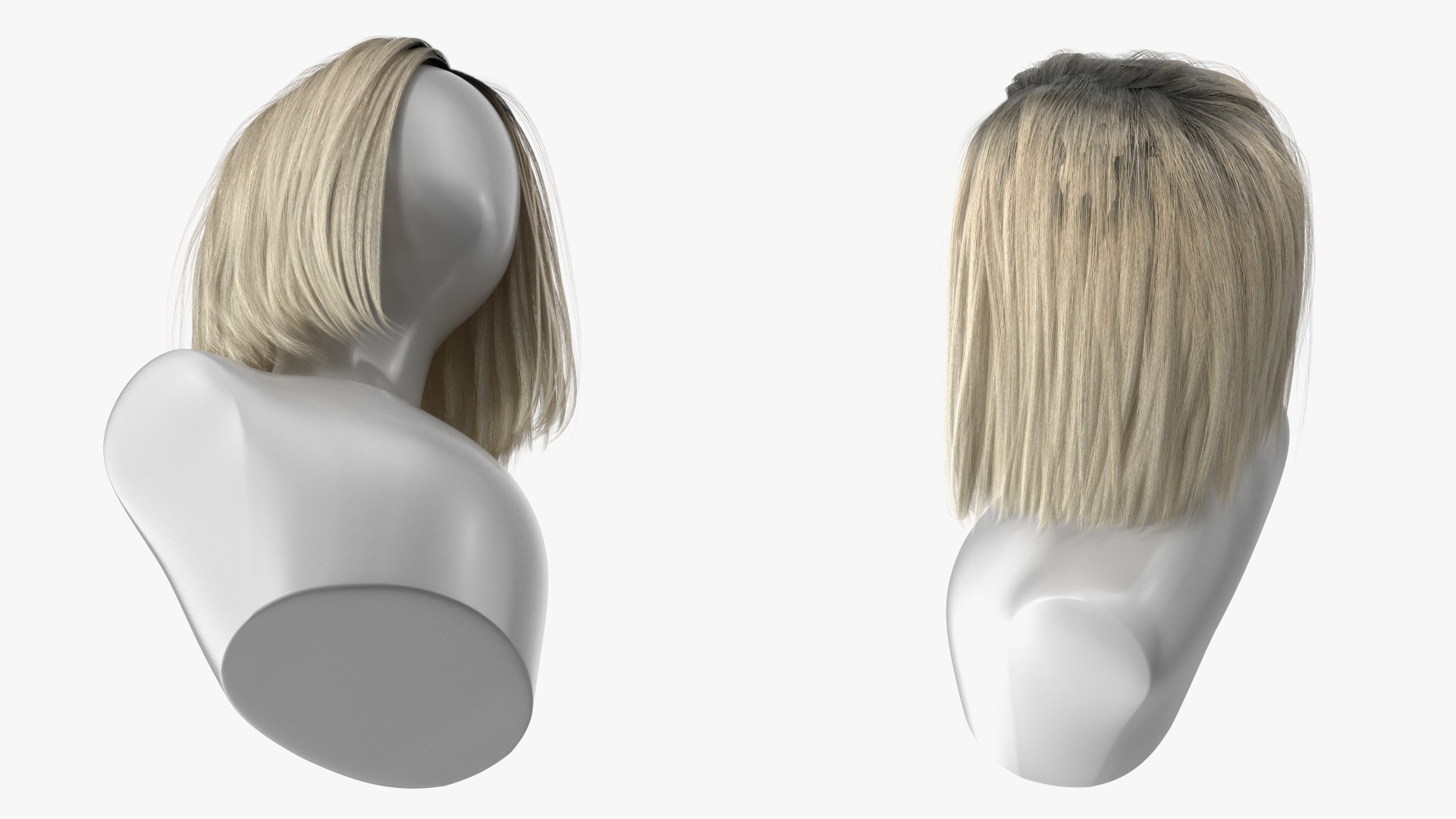 3D model Wig Medium Straight Hair Blond