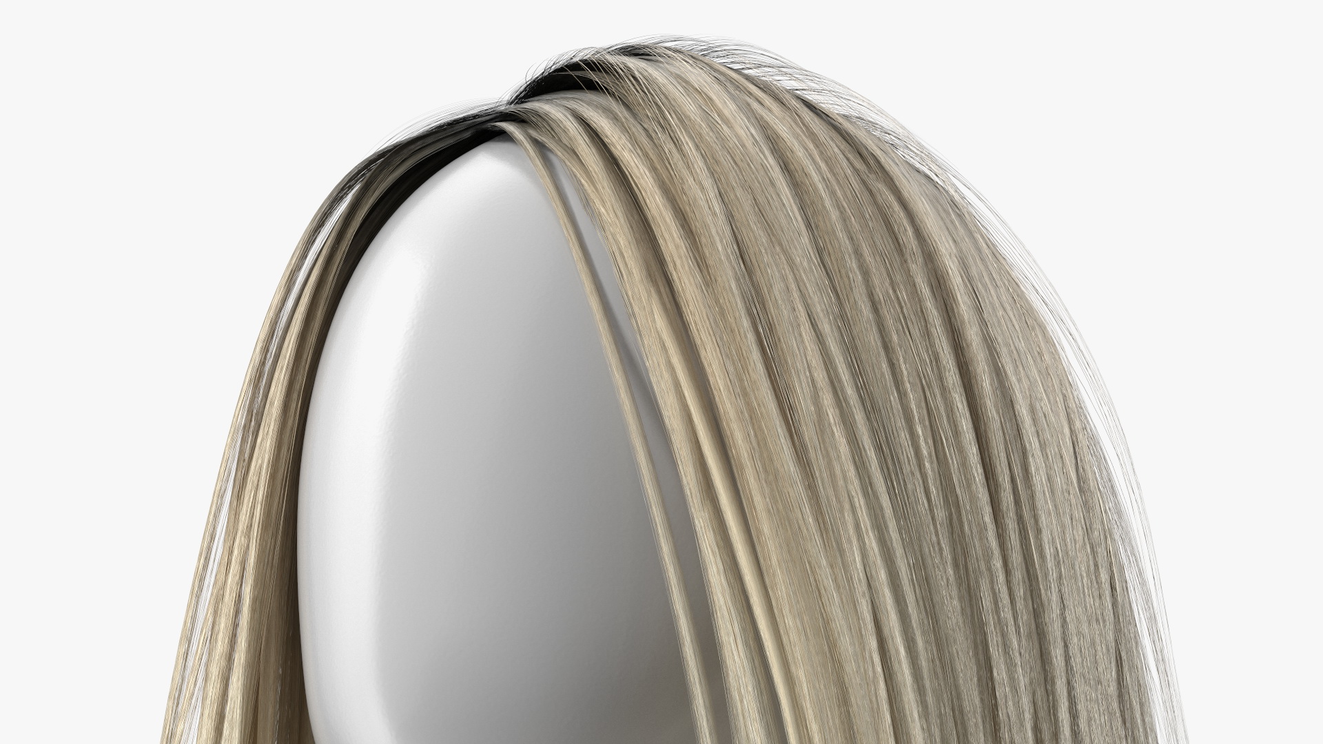 3D model Wig Medium Straight Hair Blond