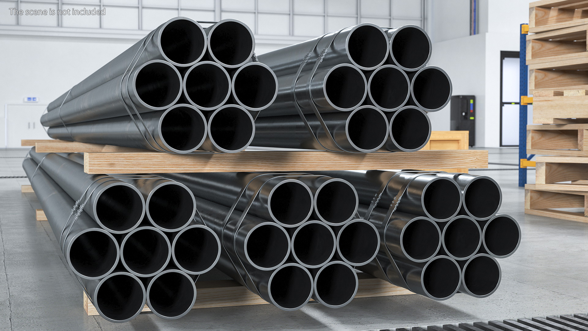 3D Thick Steel Pipes Bundle 6 Meters model