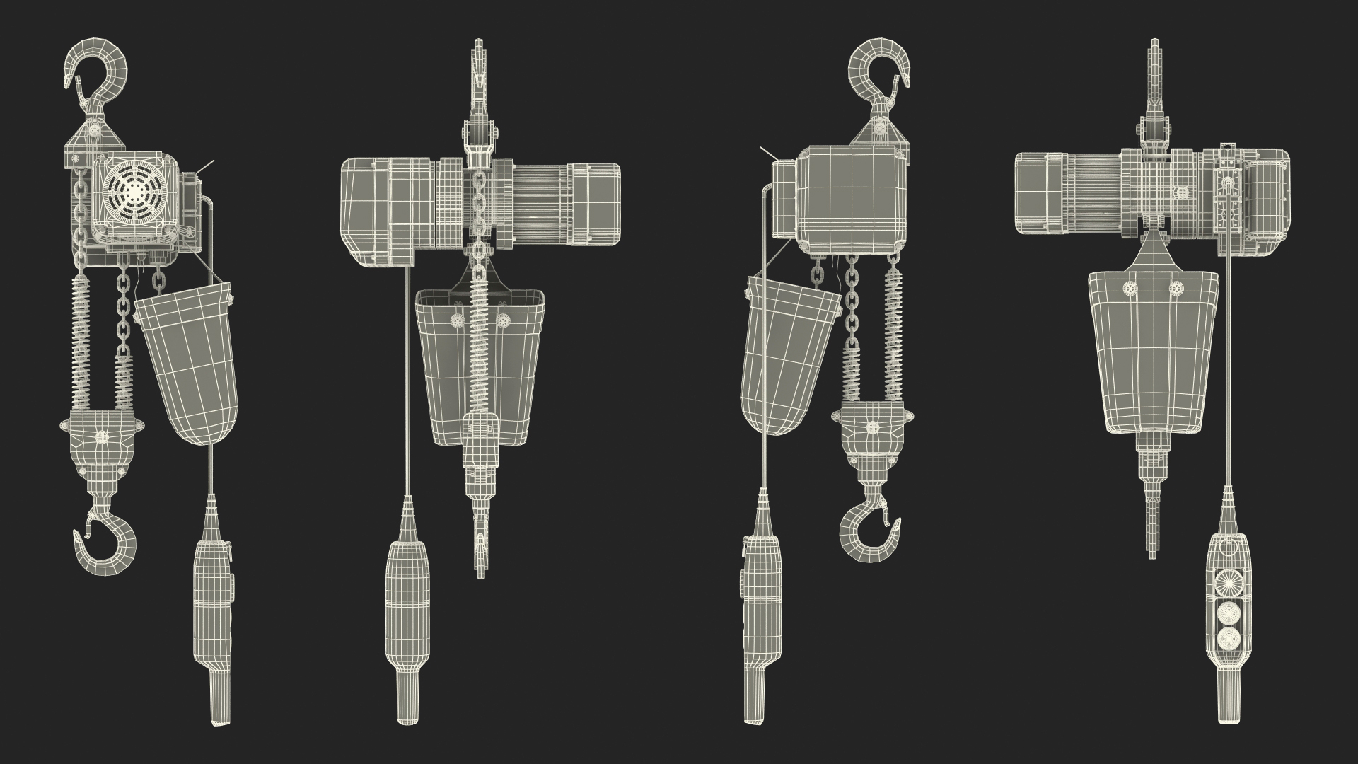 3D Electric Chain Hoist 1T model