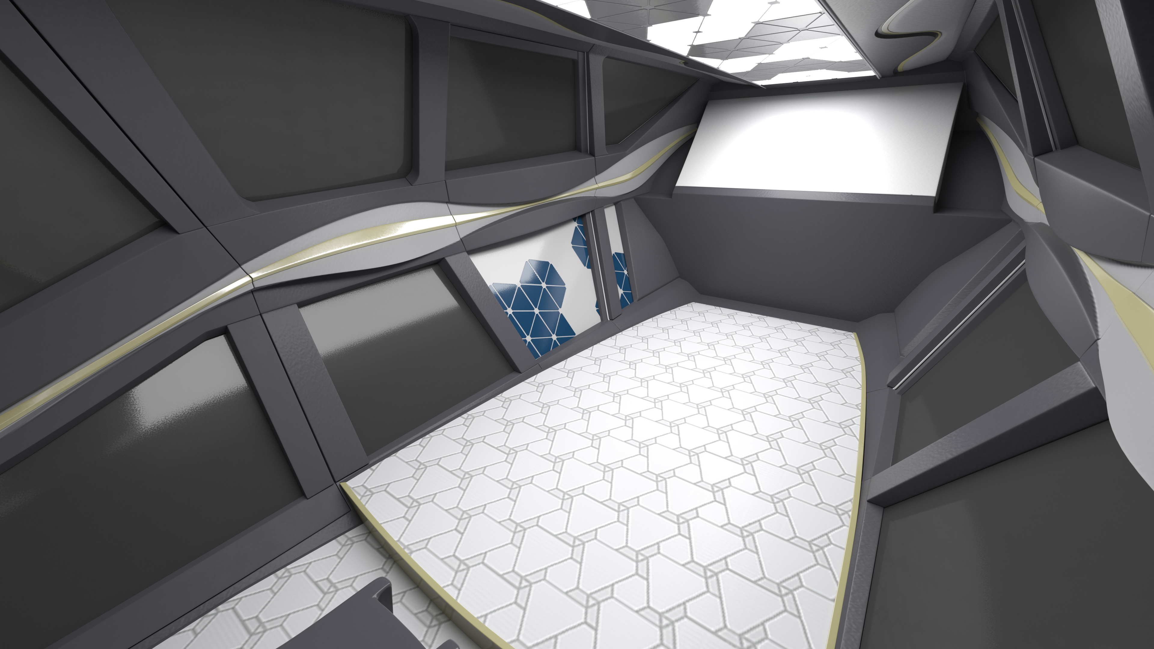 3D model Futuristic Helicopter Concept Simple Interior