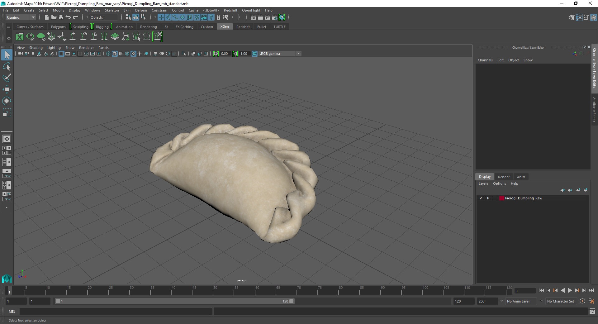 3D model Pierogi Dumpling Raw