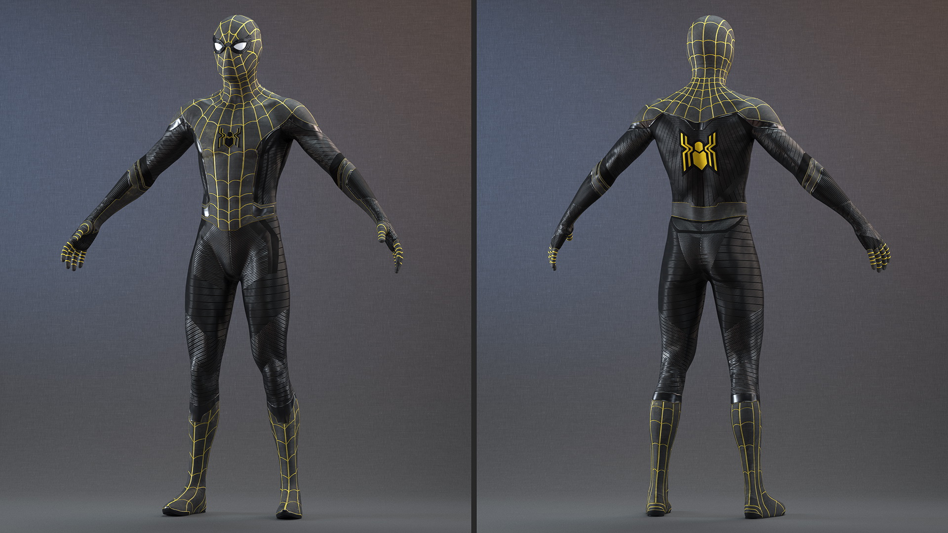 3D Spiderman Black Suit Rigged for Cinema 4D