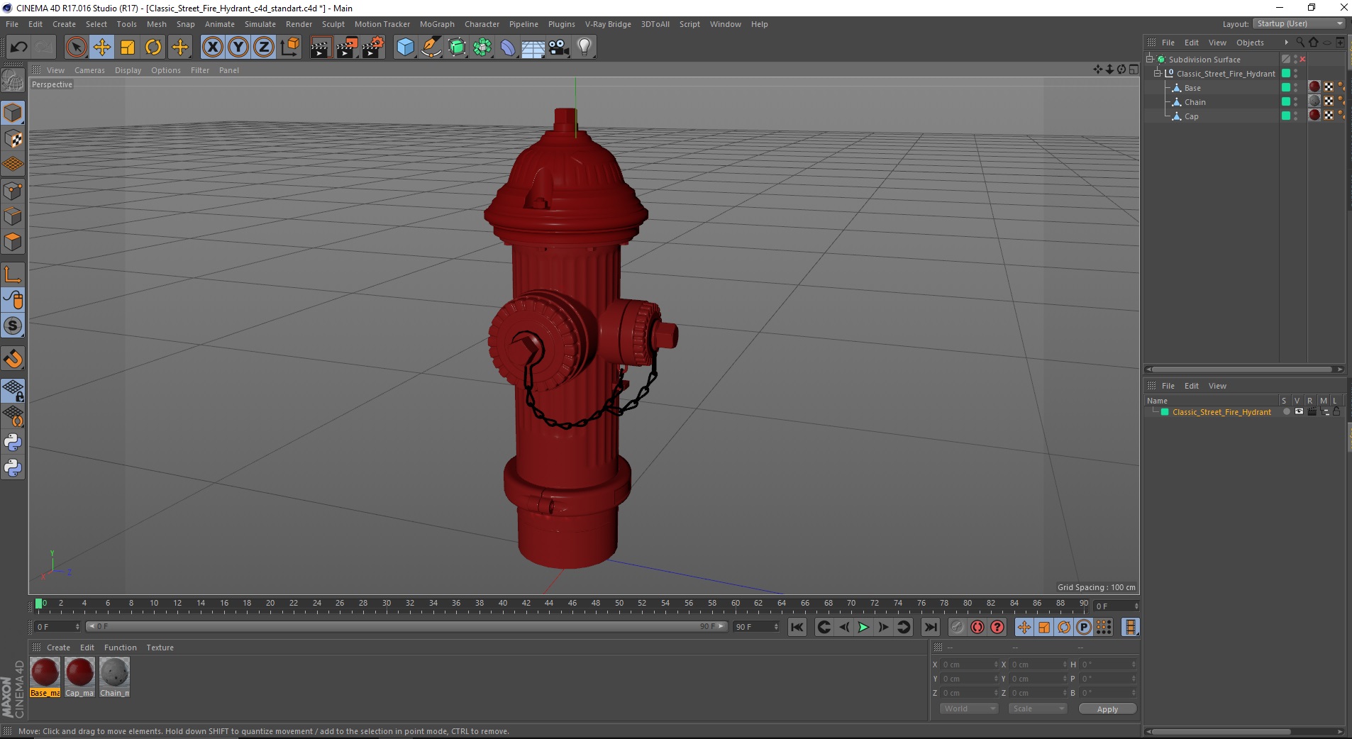 Classic Street Fire Hydrant 3D