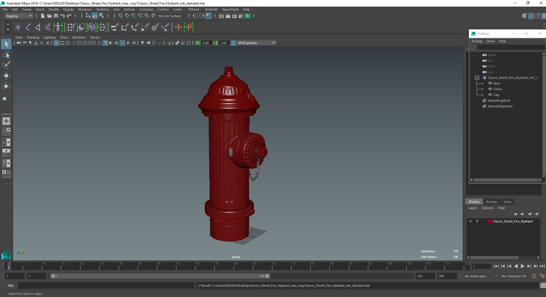 Classic Street Fire Hydrant 3D