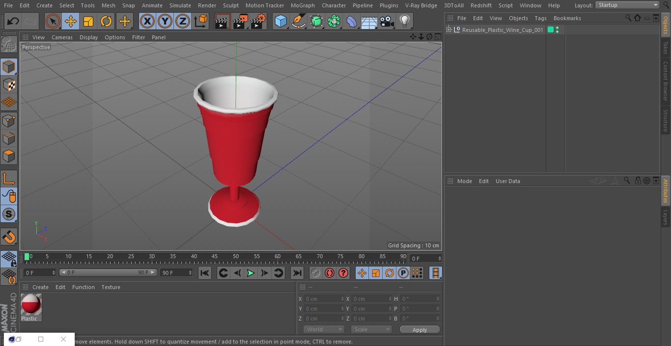 3D model Reusable Plastic Wine Cup