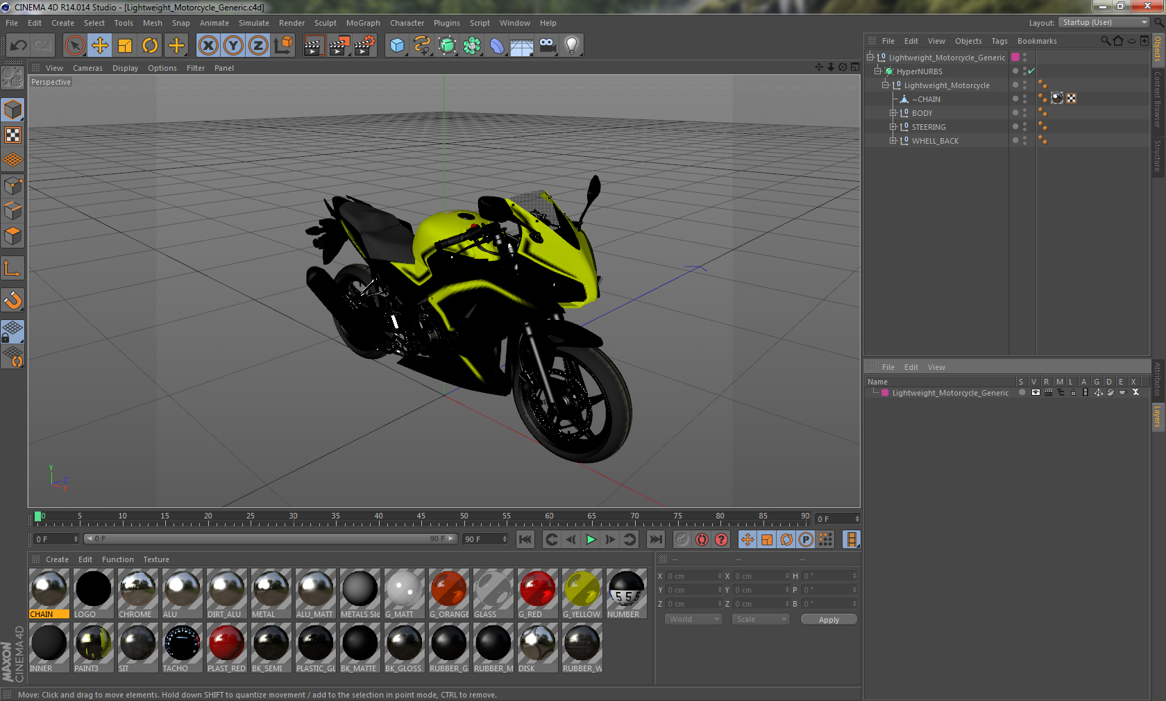 3D model Lightweight Motorcycle Generic