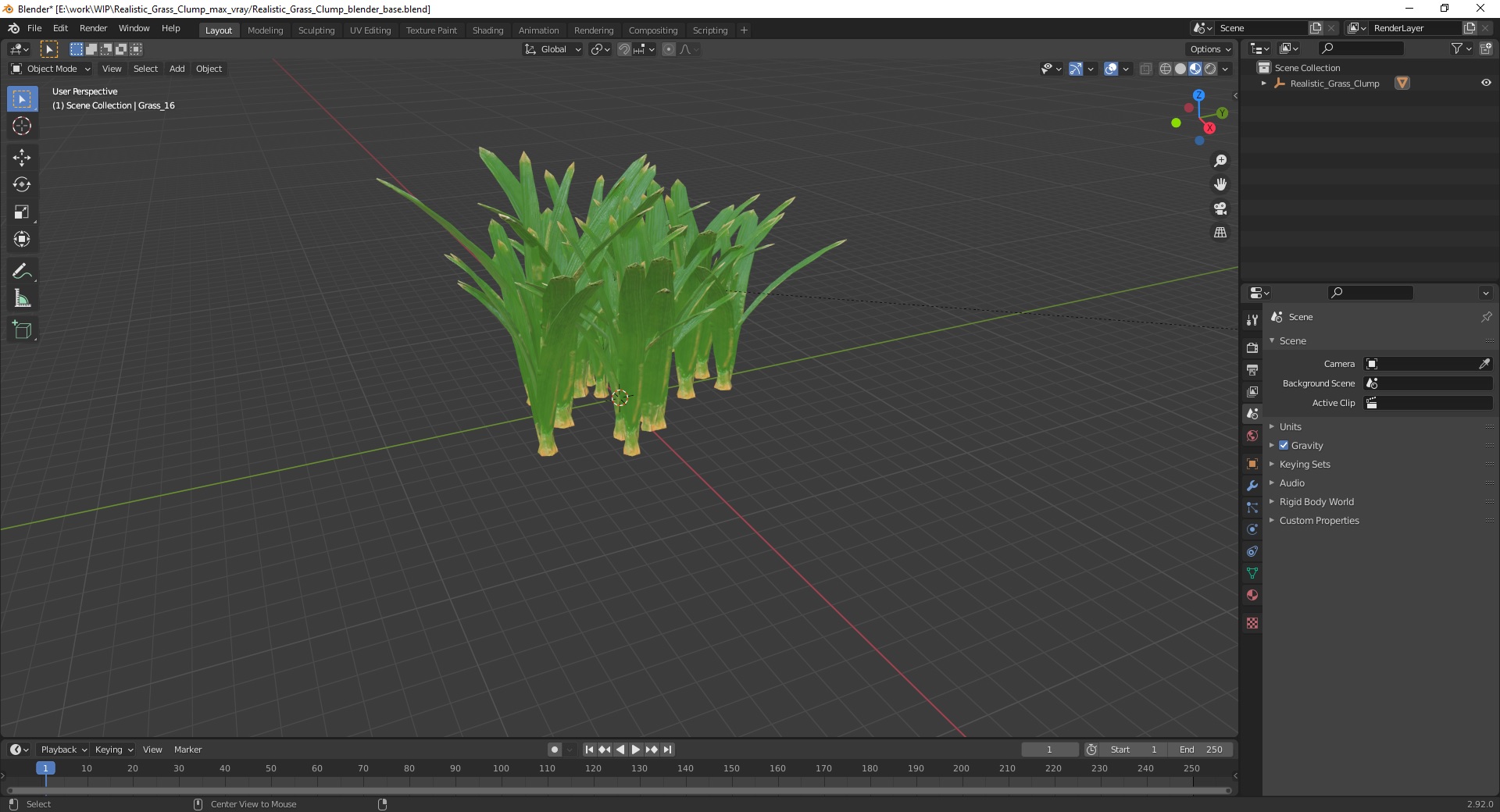 3D Realistic Grass Clump