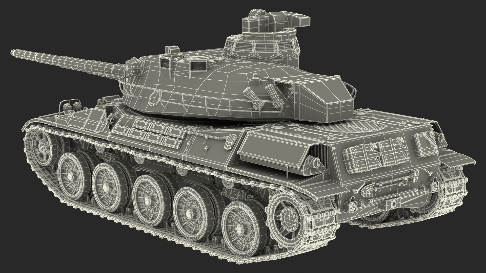 3D model French AMX-30 Rigged