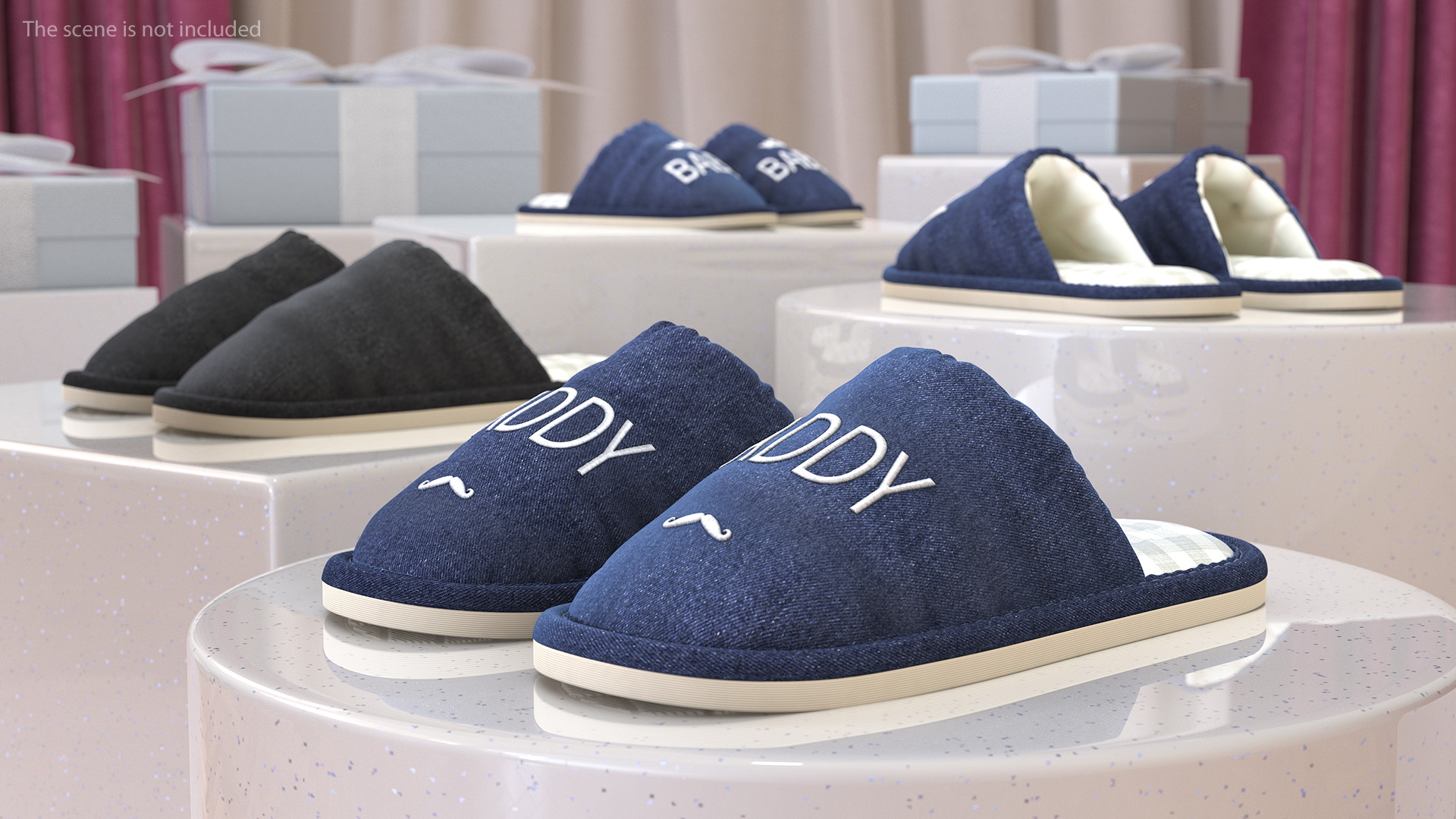 3D Mens Indoor House Slippers