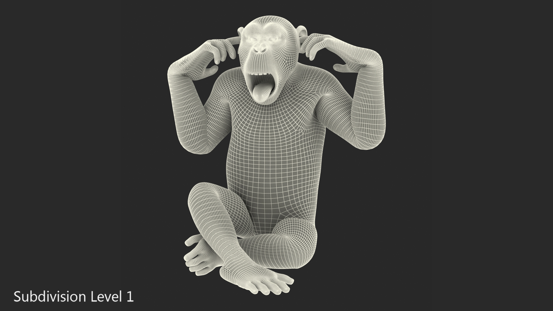 3D Light Chimpanzee Rigged model