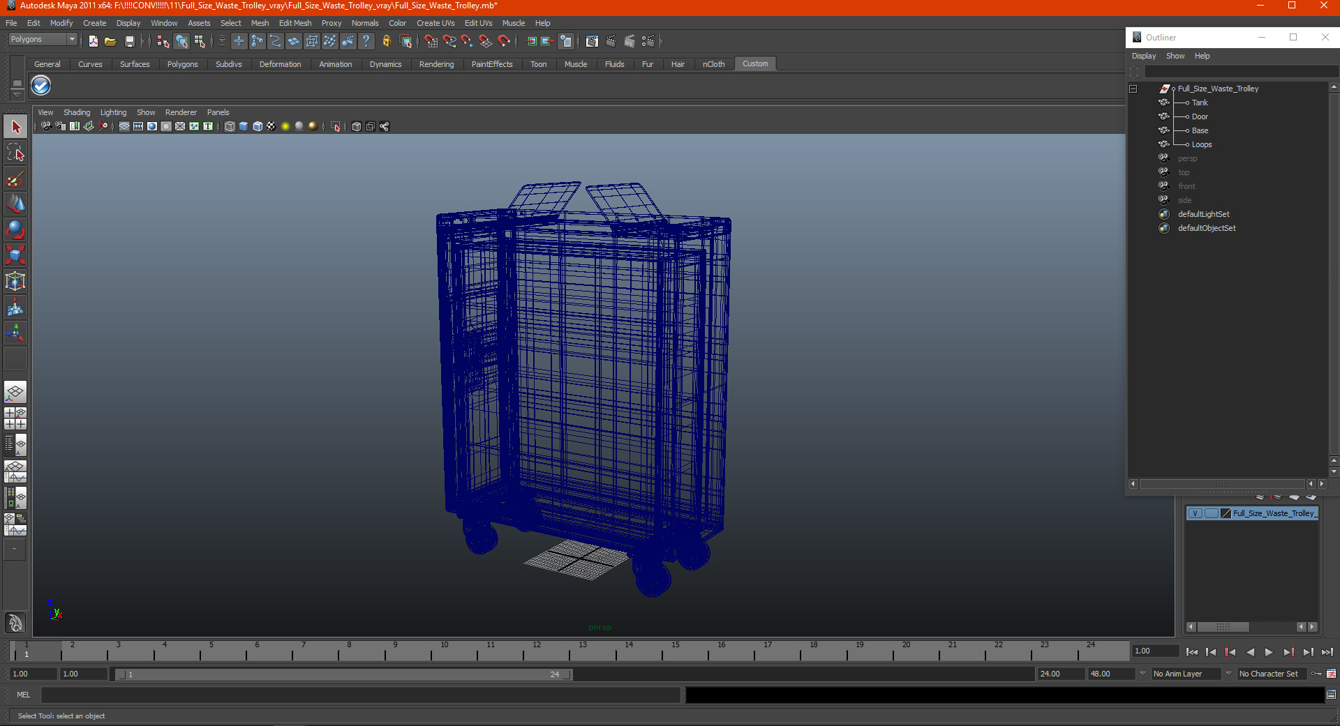 3D Full Size Waste Trolley model