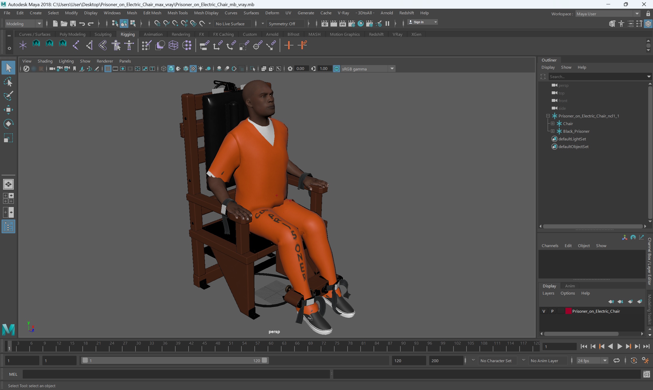 3D Prisoner on Electric Chair