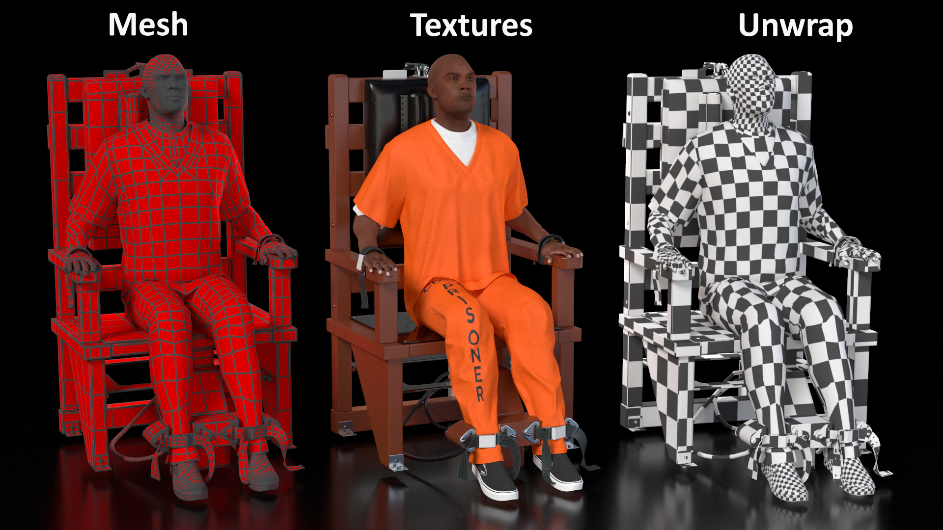 3D Prisoner on Electric Chair