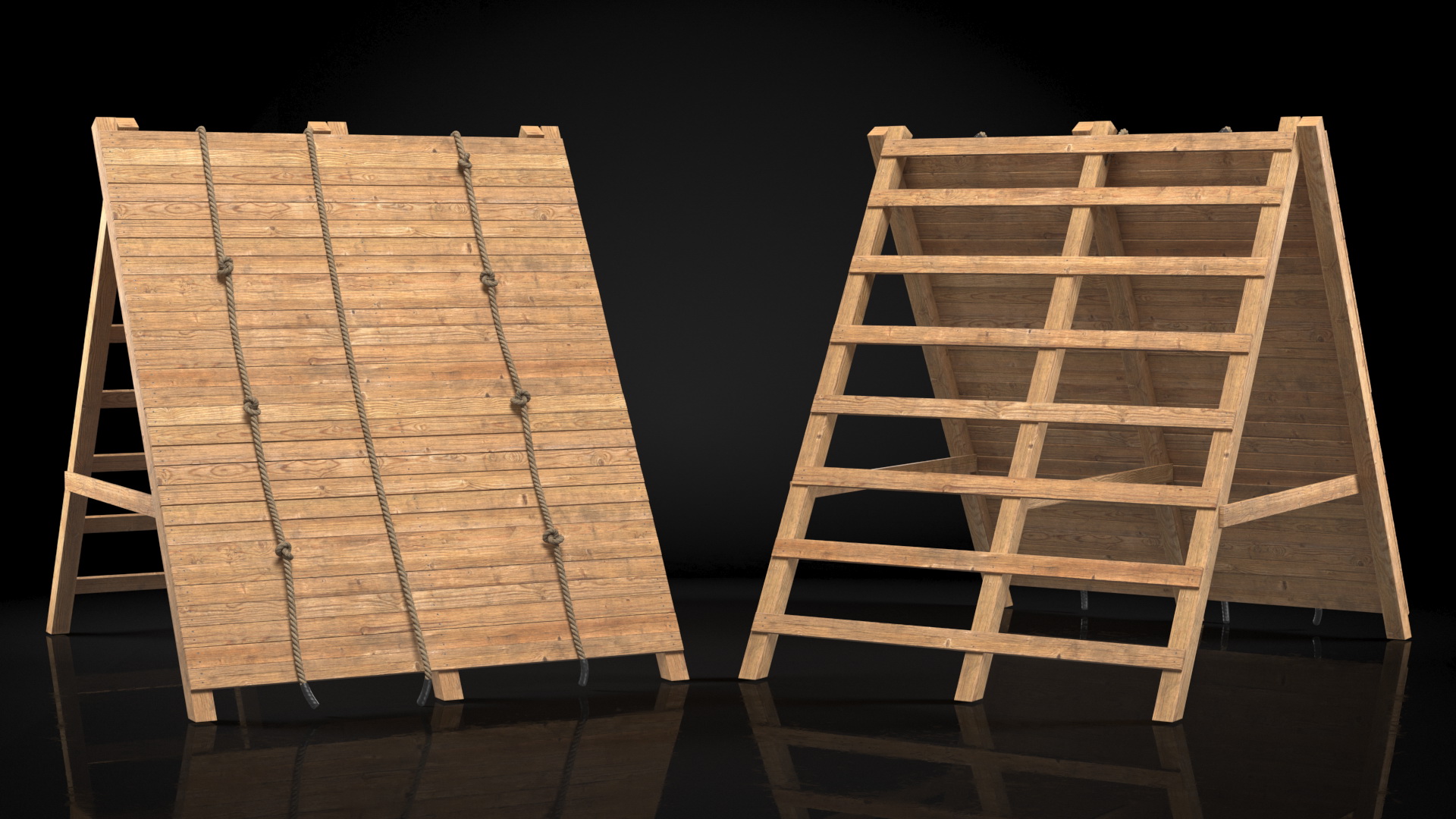 3D model Obstacle Course Wall Climb Old