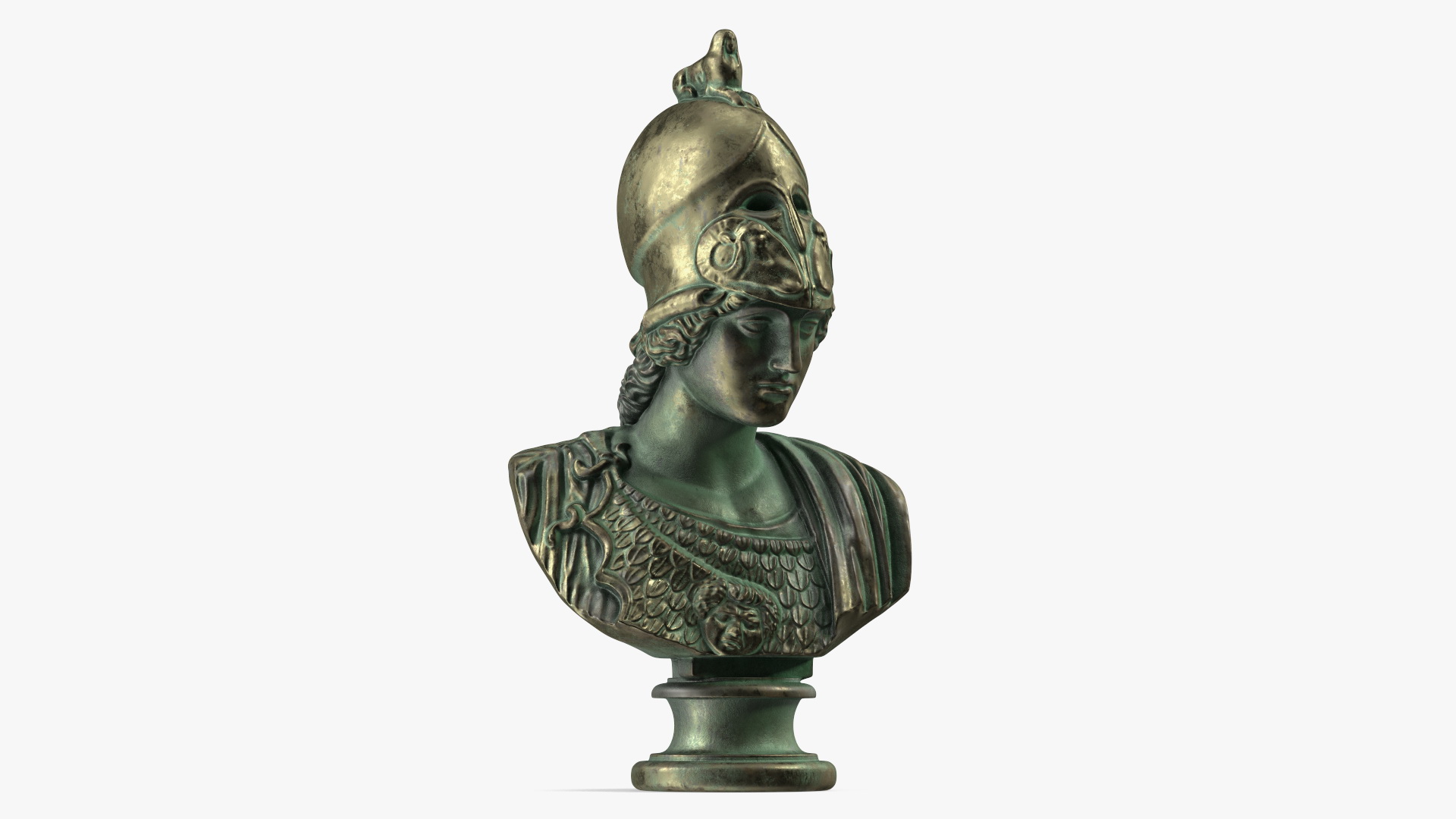 3D model Bust Goddess Athena Bronze Old