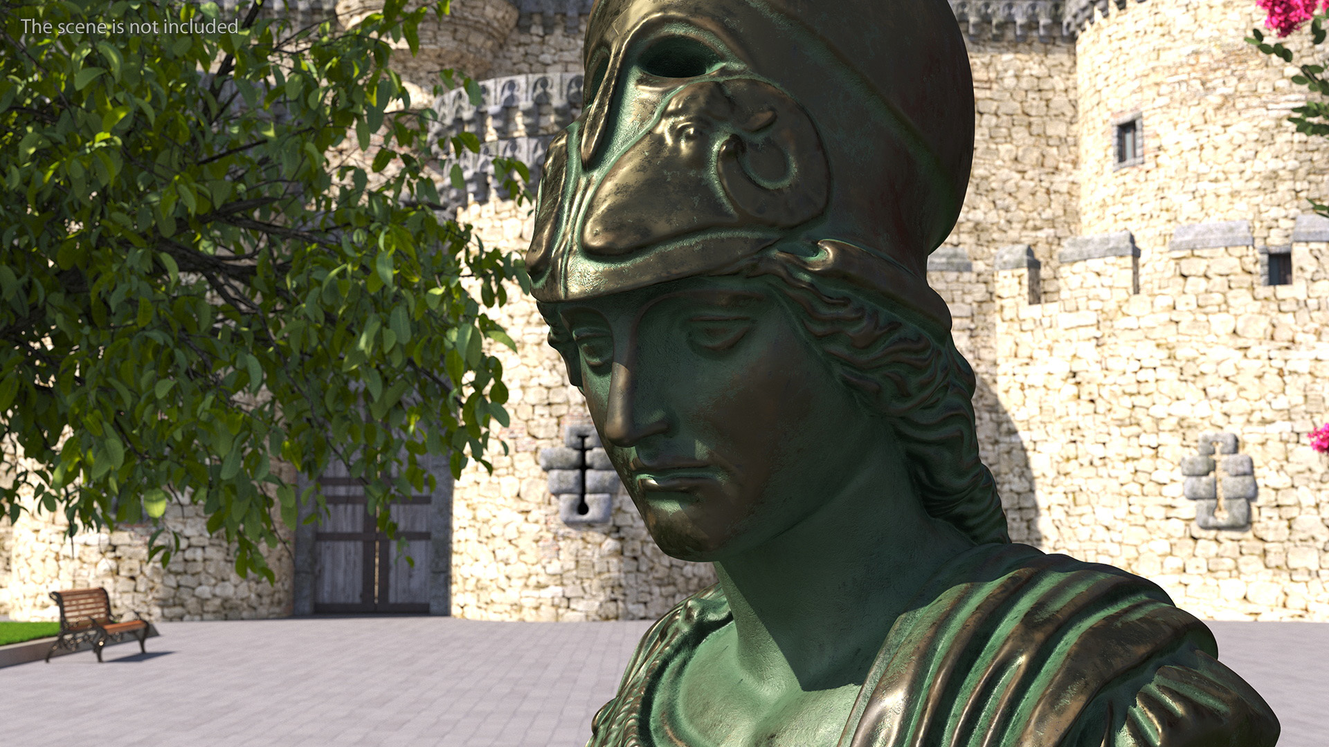 3D model Bust Goddess Athena Bronze Old