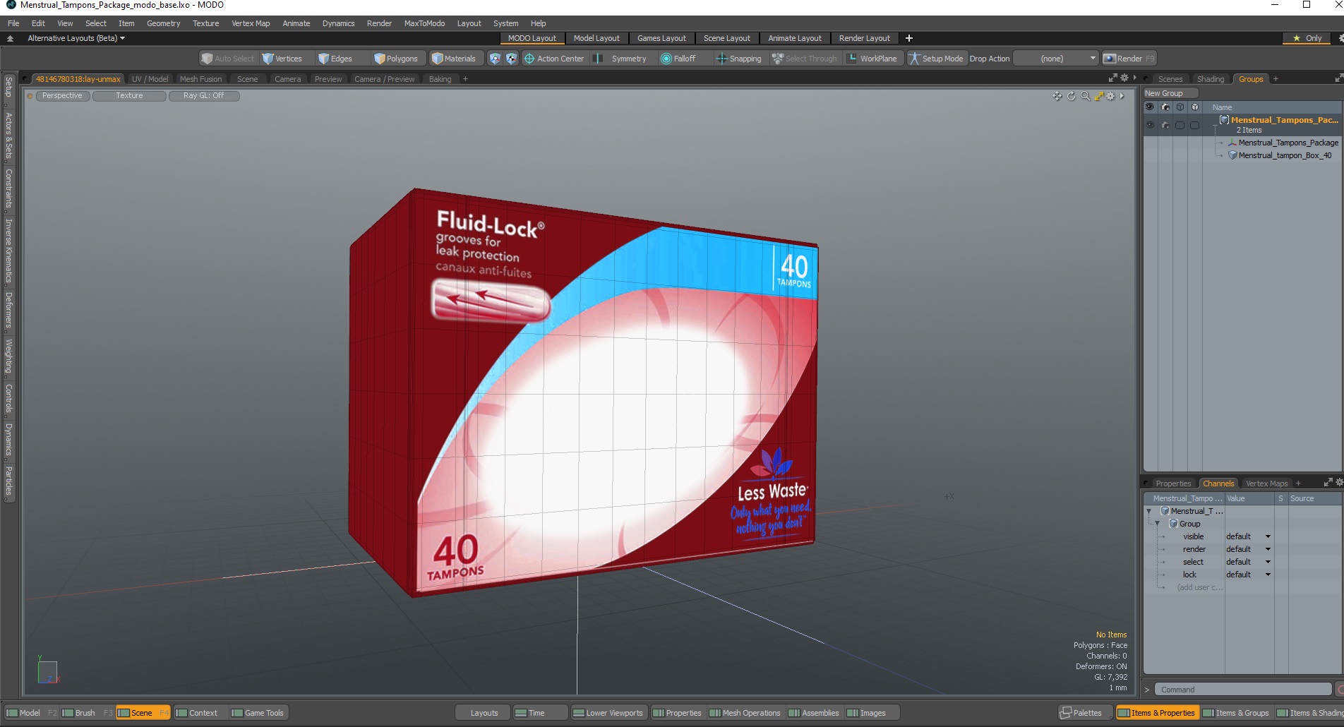 3D model Menstrual Tampons Package