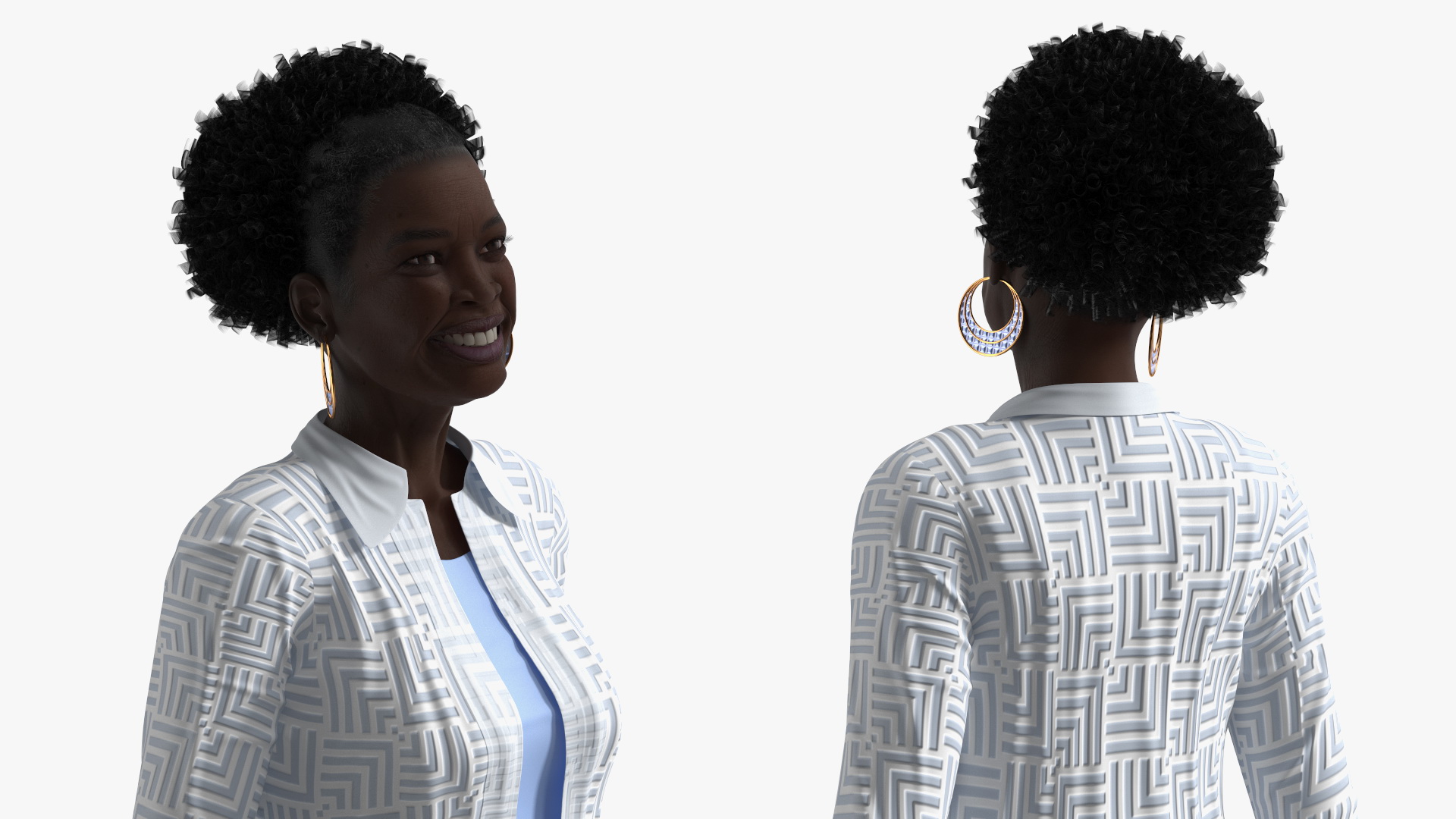 Afro American Grandma Everyday Style Walking 3D model