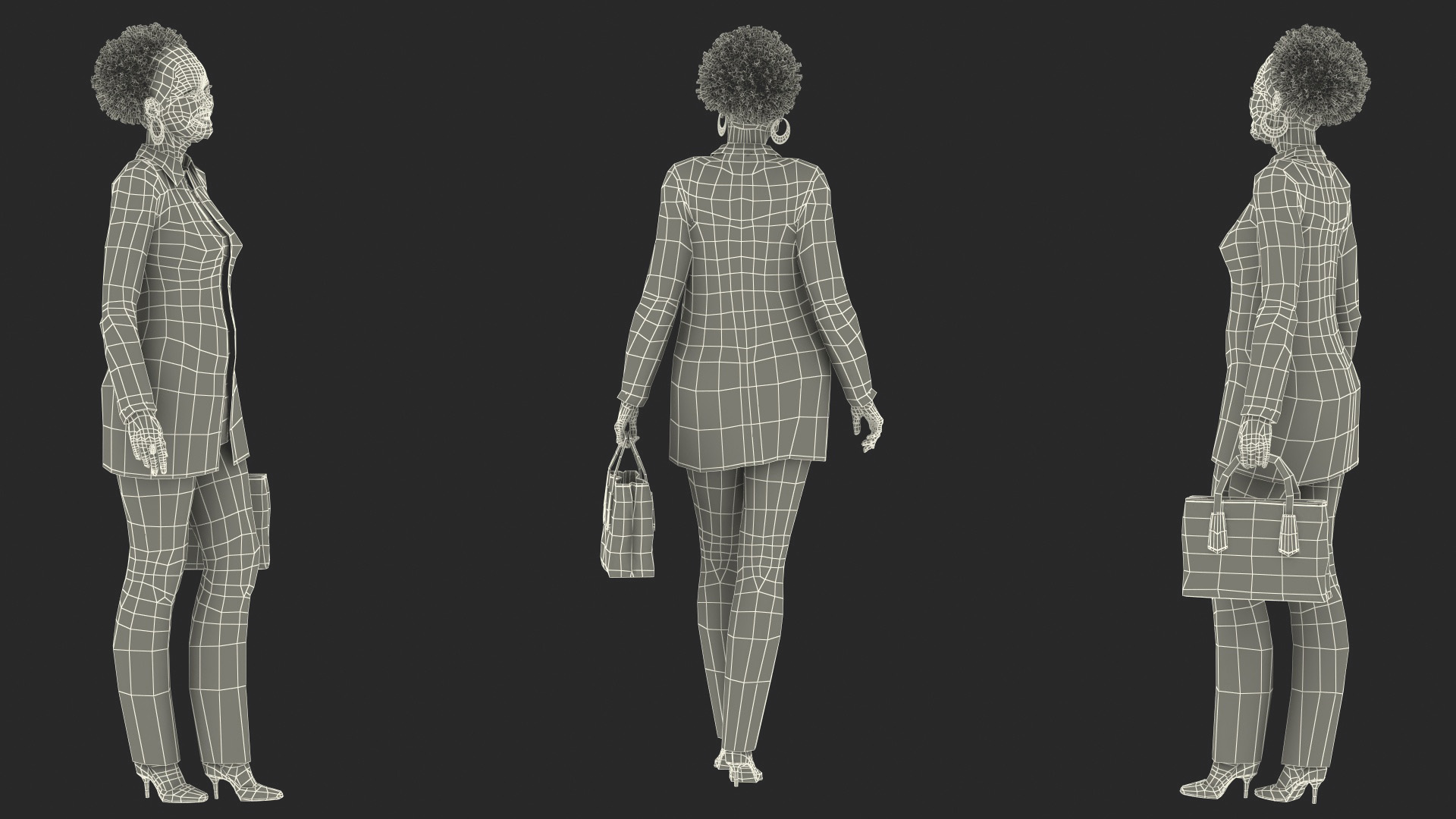 Afro American Grandma Everyday Style Walking 3D model