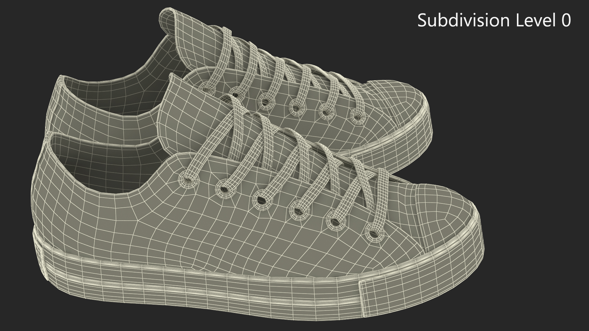 3D Classic Canvas Sneakers model