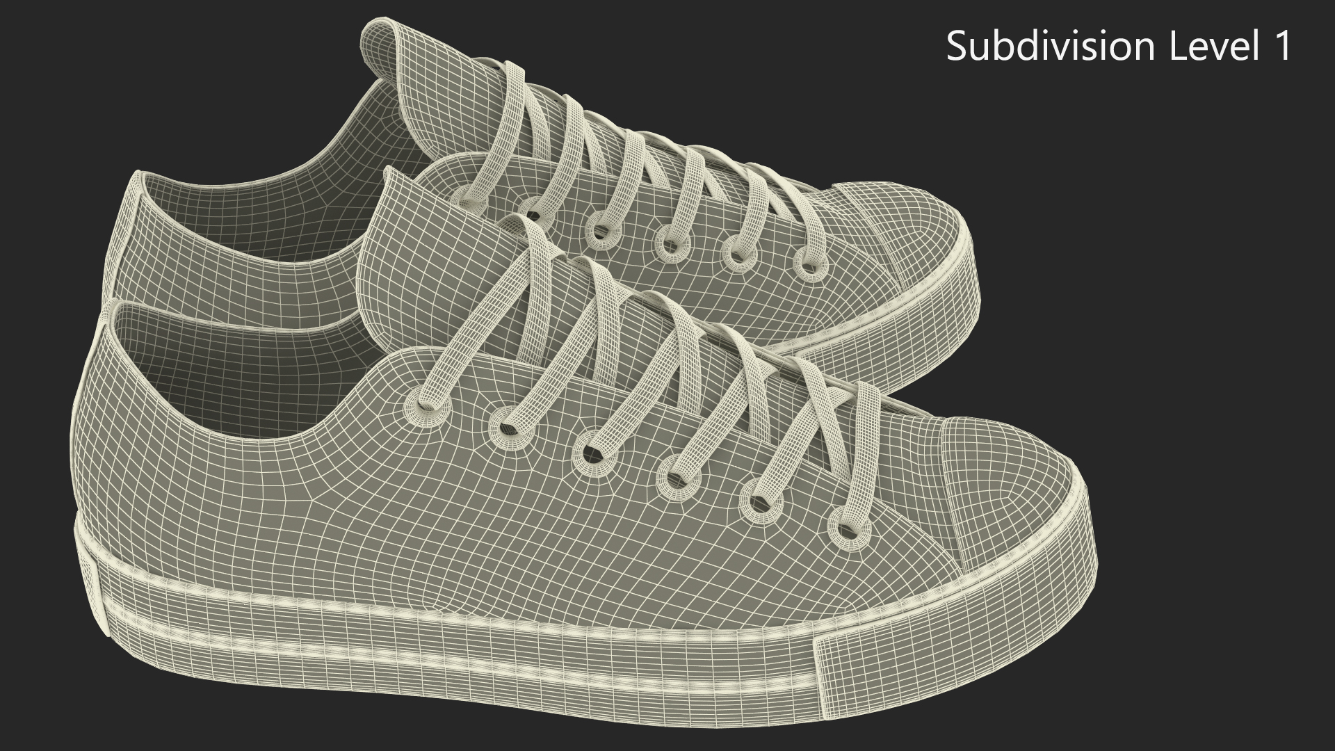 3D Classic Canvas Sneakers model