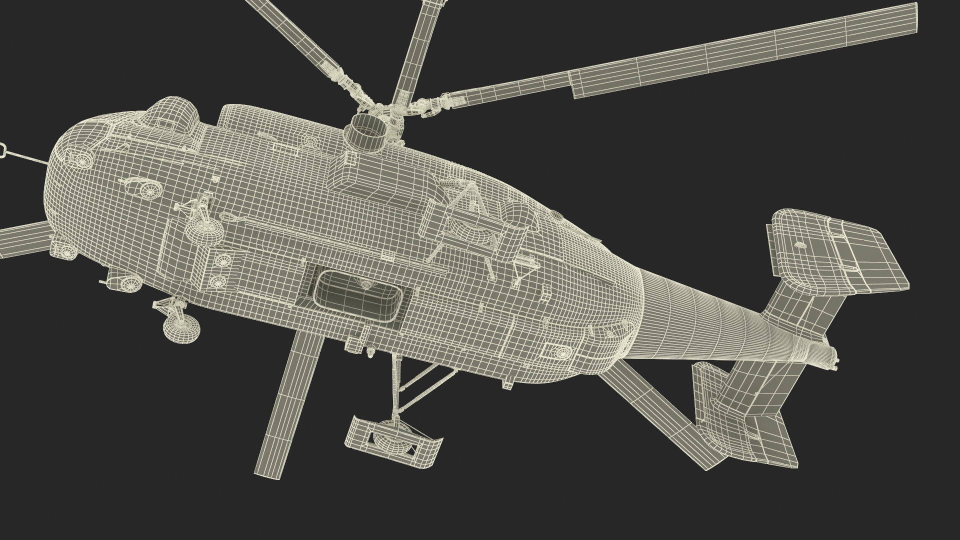 3D model Kamov KA 32 Firefighting Helicopter Simplified Interior