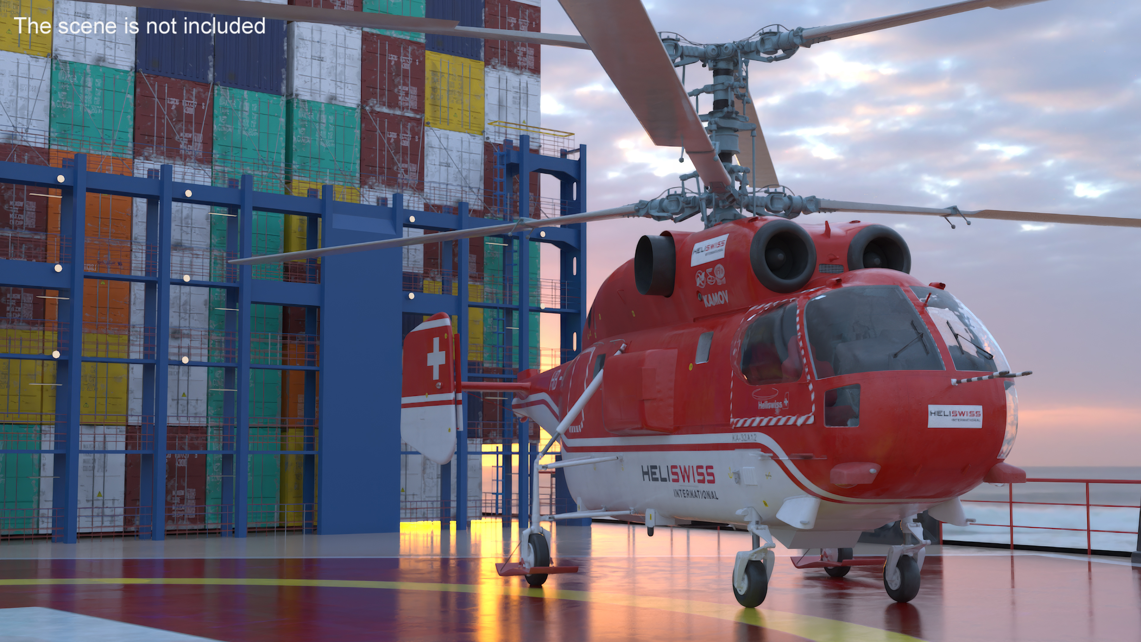 3D model Kamov KA 32 Firefighting Helicopter Simplified Interior