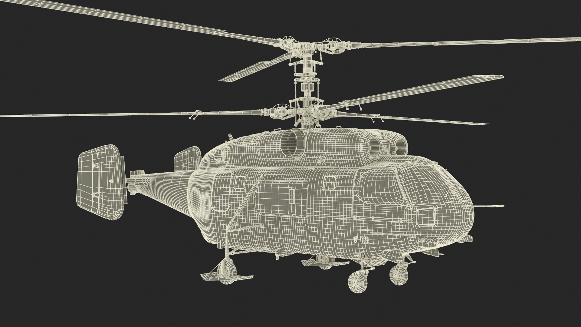 3D model Kamov KA 32 Firefighting Helicopter Simplified Interior