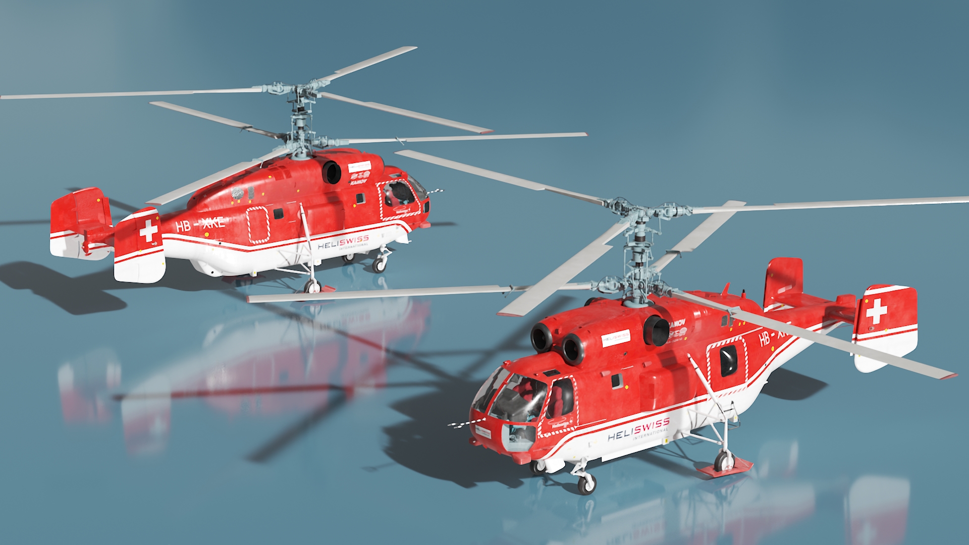 3D model Kamov KA 32 Firefighting Helicopter Simplified Interior