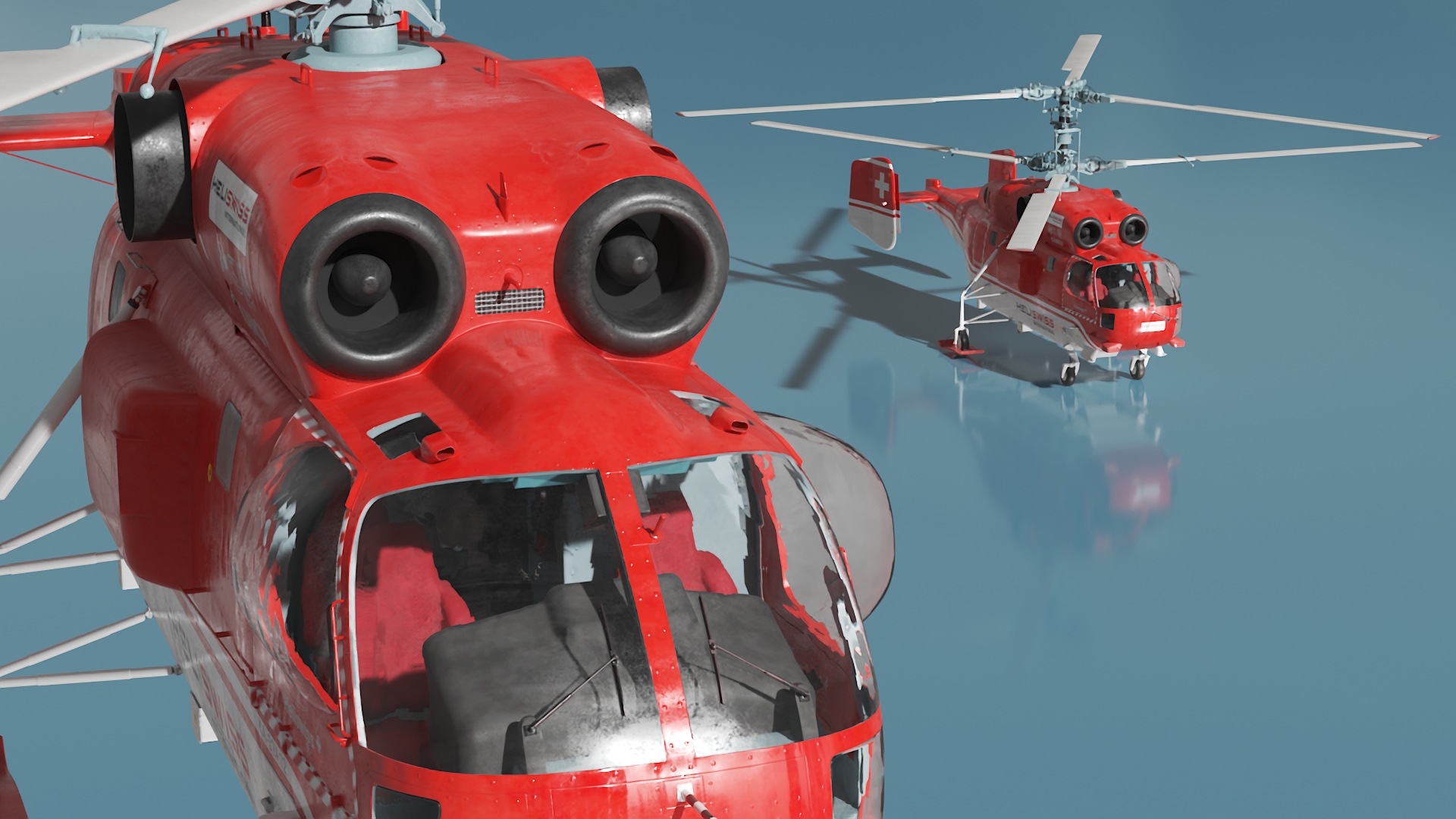 3D model Kamov KA 32 Firefighting Helicopter Simplified Interior