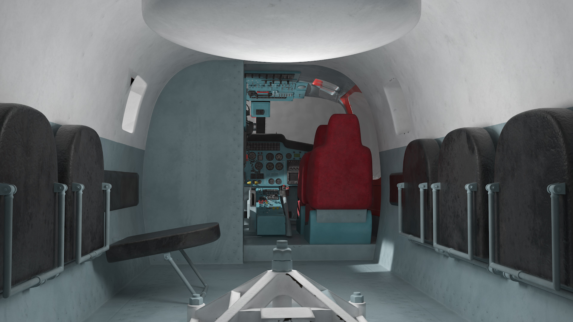 3D model Kamov KA 32 Firefighting Helicopter Simplified Interior