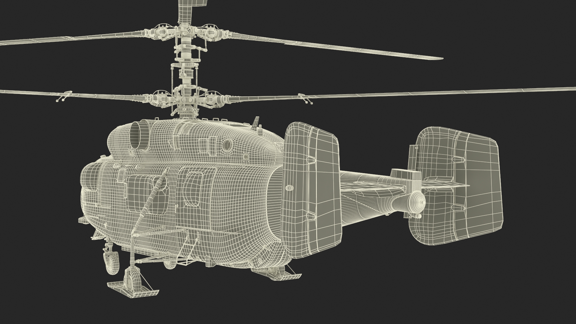 3D model Kamov KA 32 Firefighting Helicopter Simplified Interior