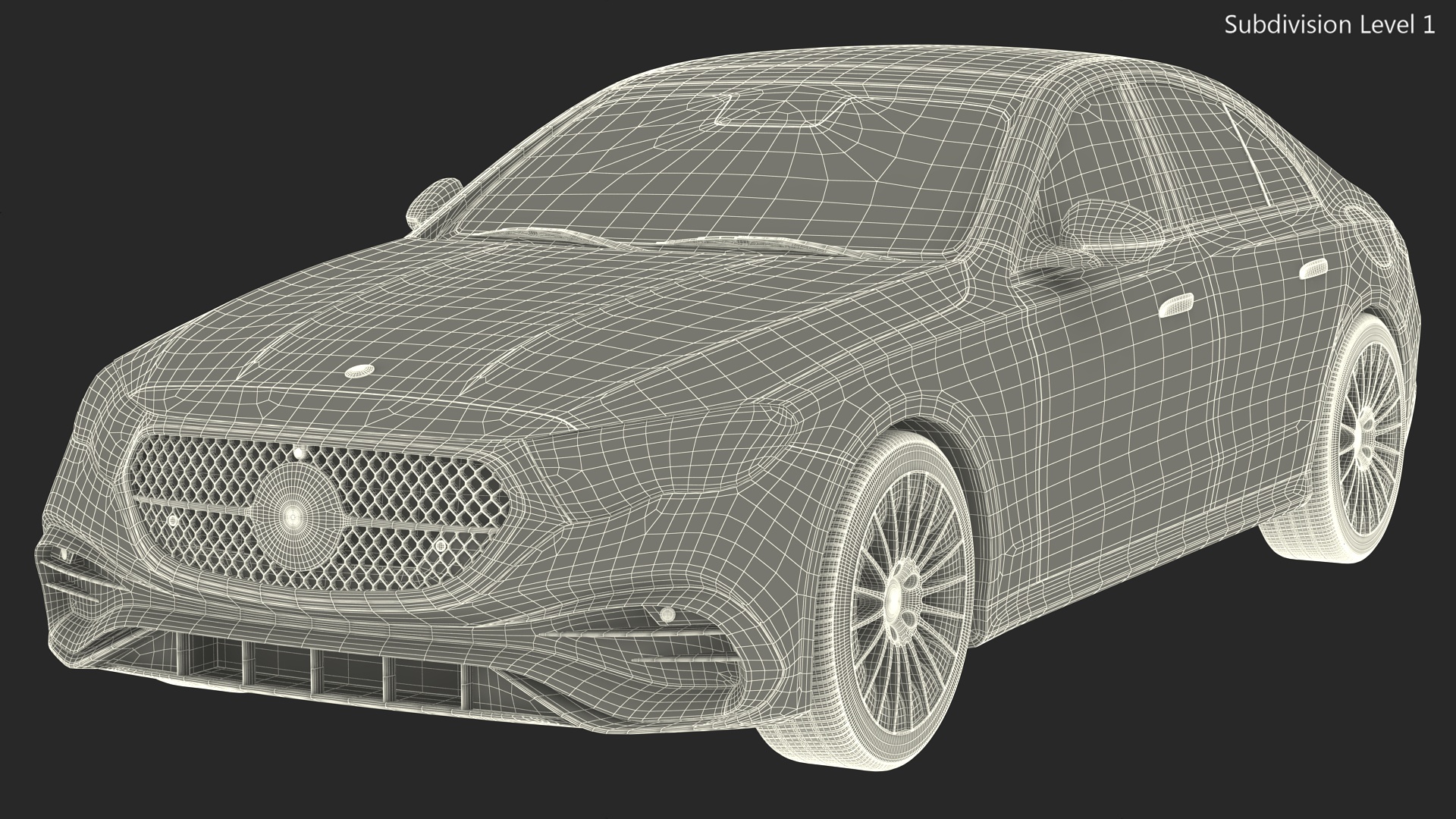 3D Mercedes E-class Silver Color Rigged